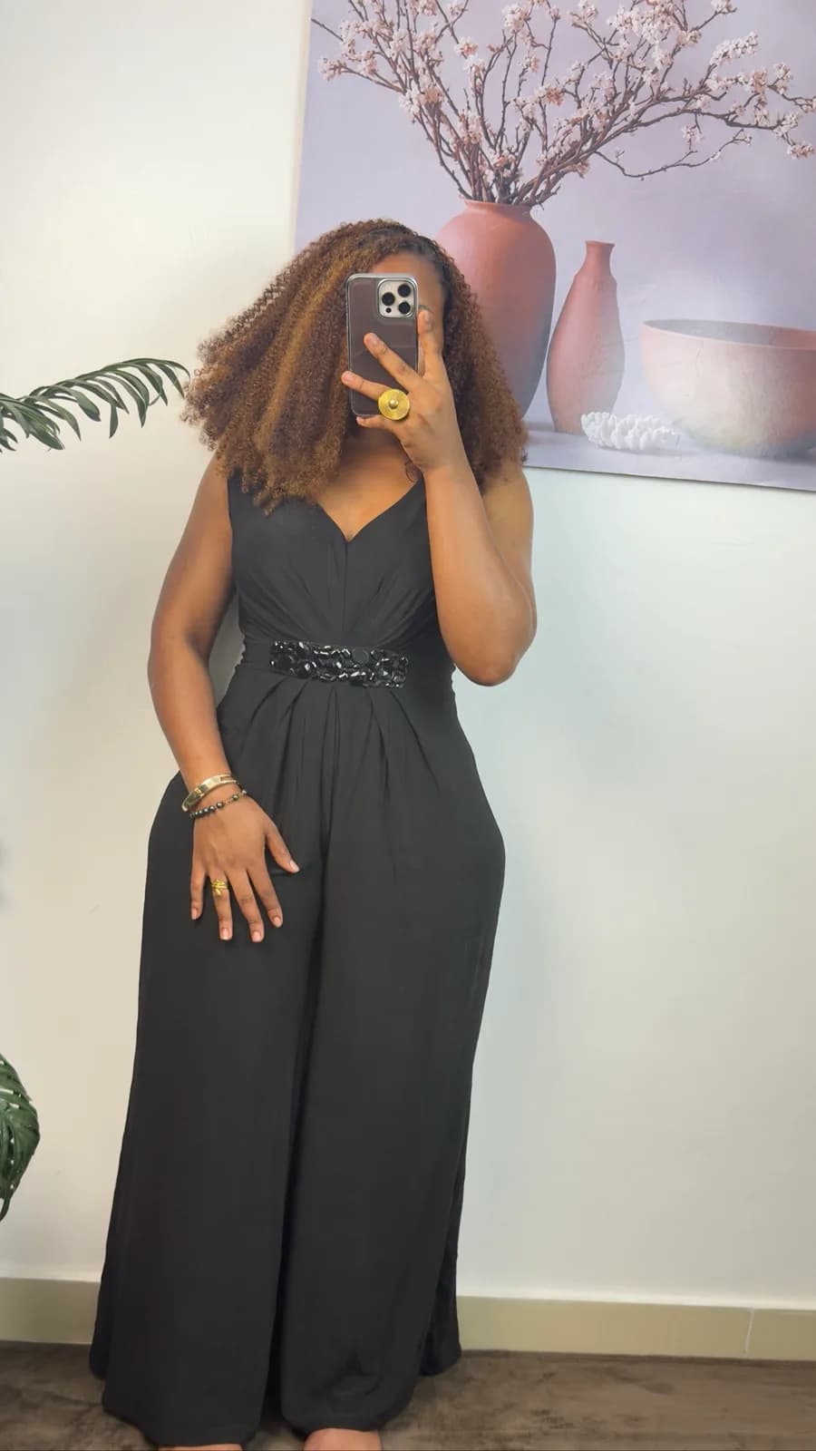 Classic Black Embellished Maxi Jumpsuit