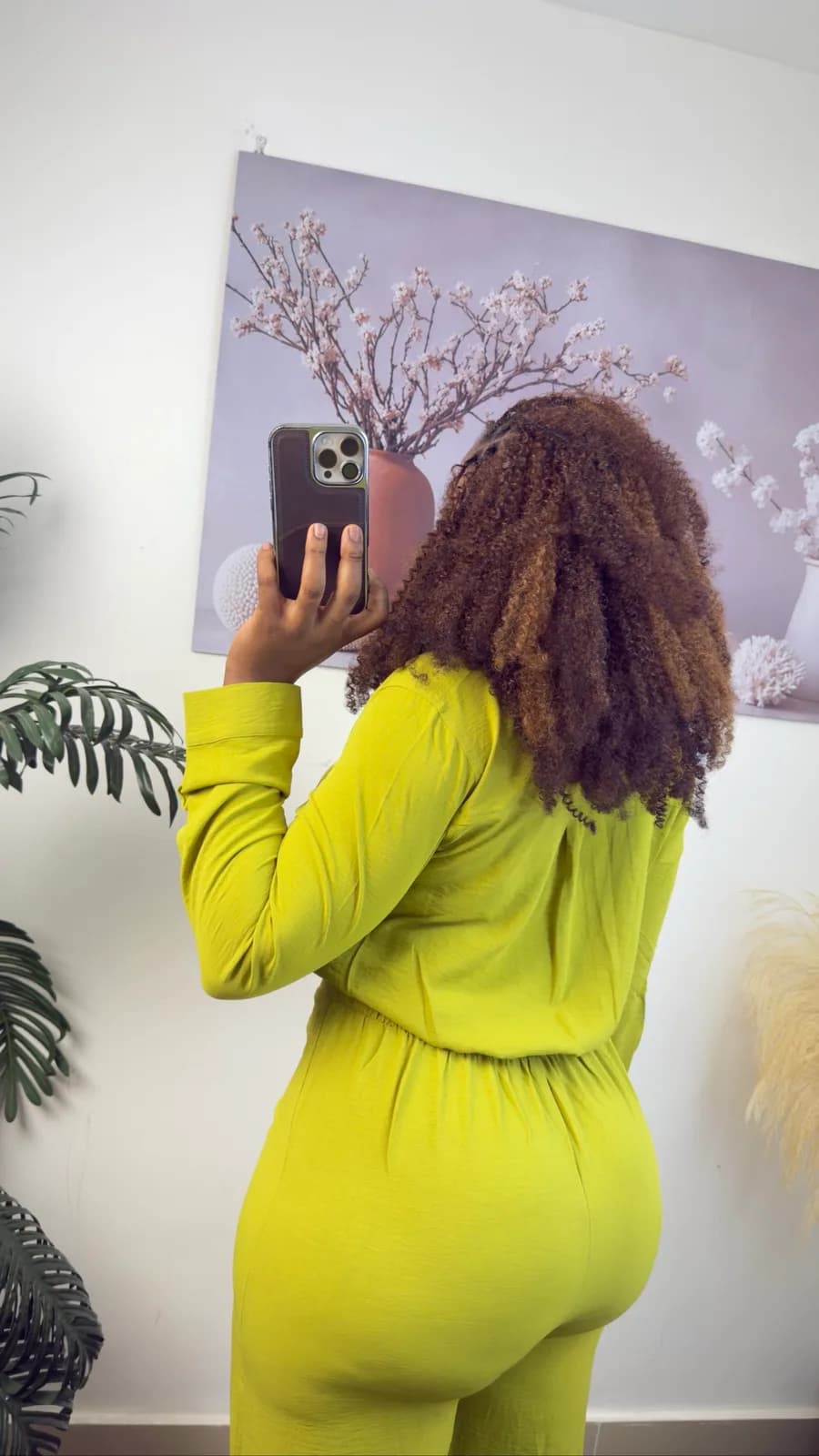 Lime Green Button-Up Jumpsuit
