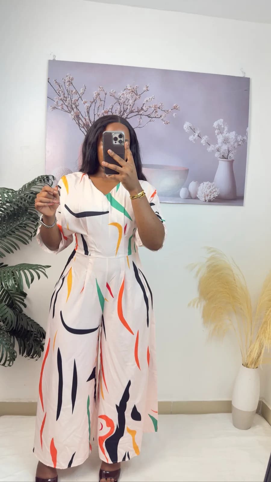 Abstract Print Wide-Leg Jumpsuit