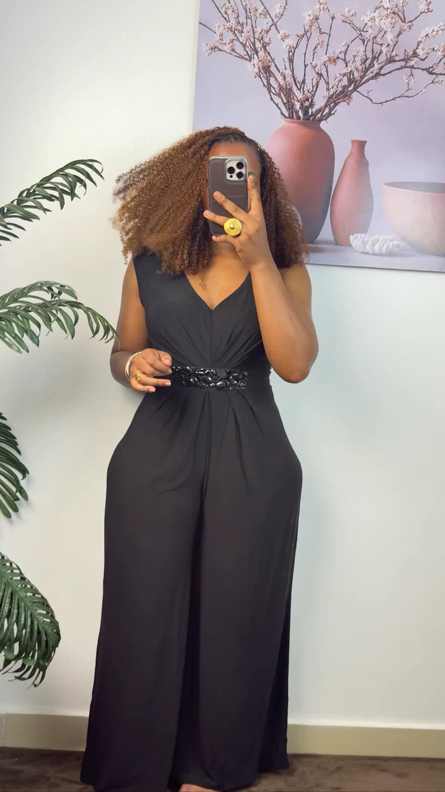 Classic Black Embellished Maxi Jumpsuit