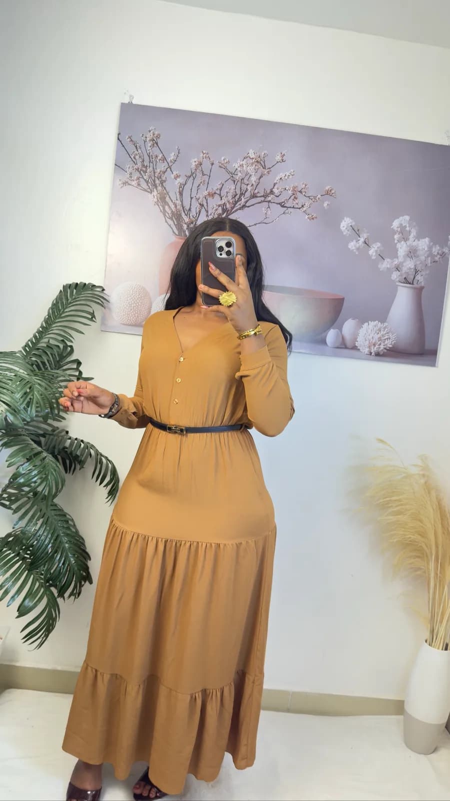Mustard Tiered Maxi Dress