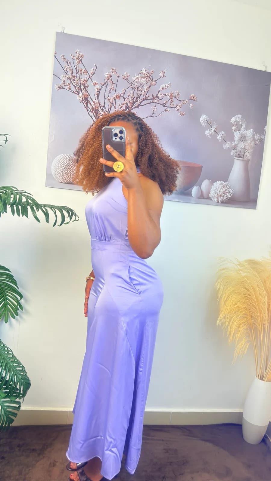 Lilac Halter-Neck Wide-Leg Jumpsuit