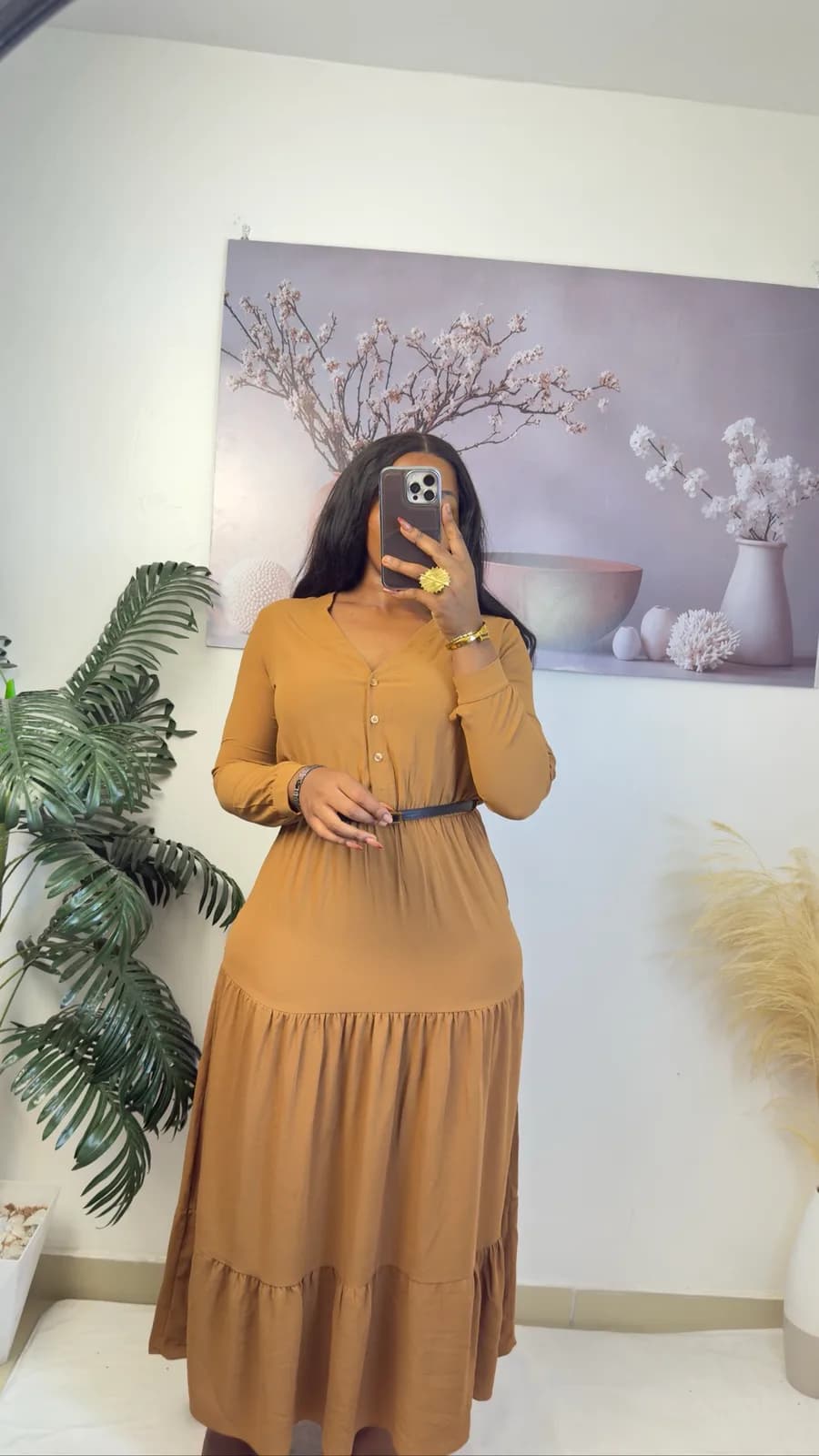 Mustard Tiered Maxi Dress