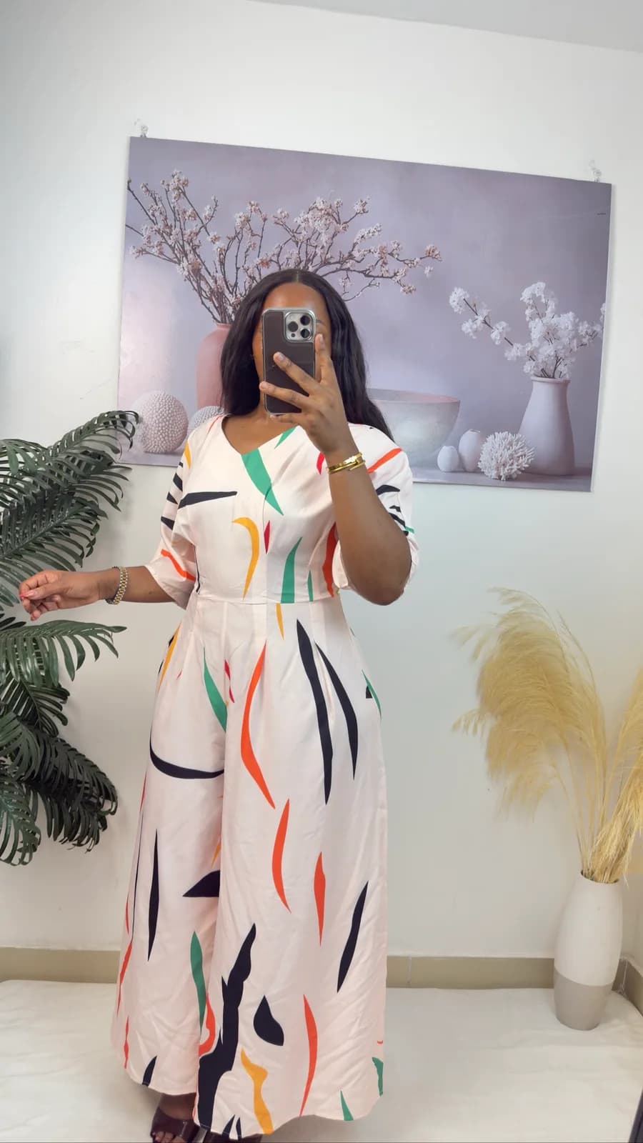 Abstract Print Wide-Leg Jumpsuit